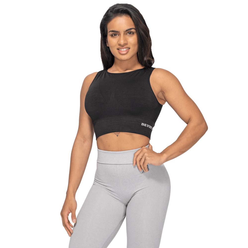 Better Bodies Rib Seamless Top Black Melange