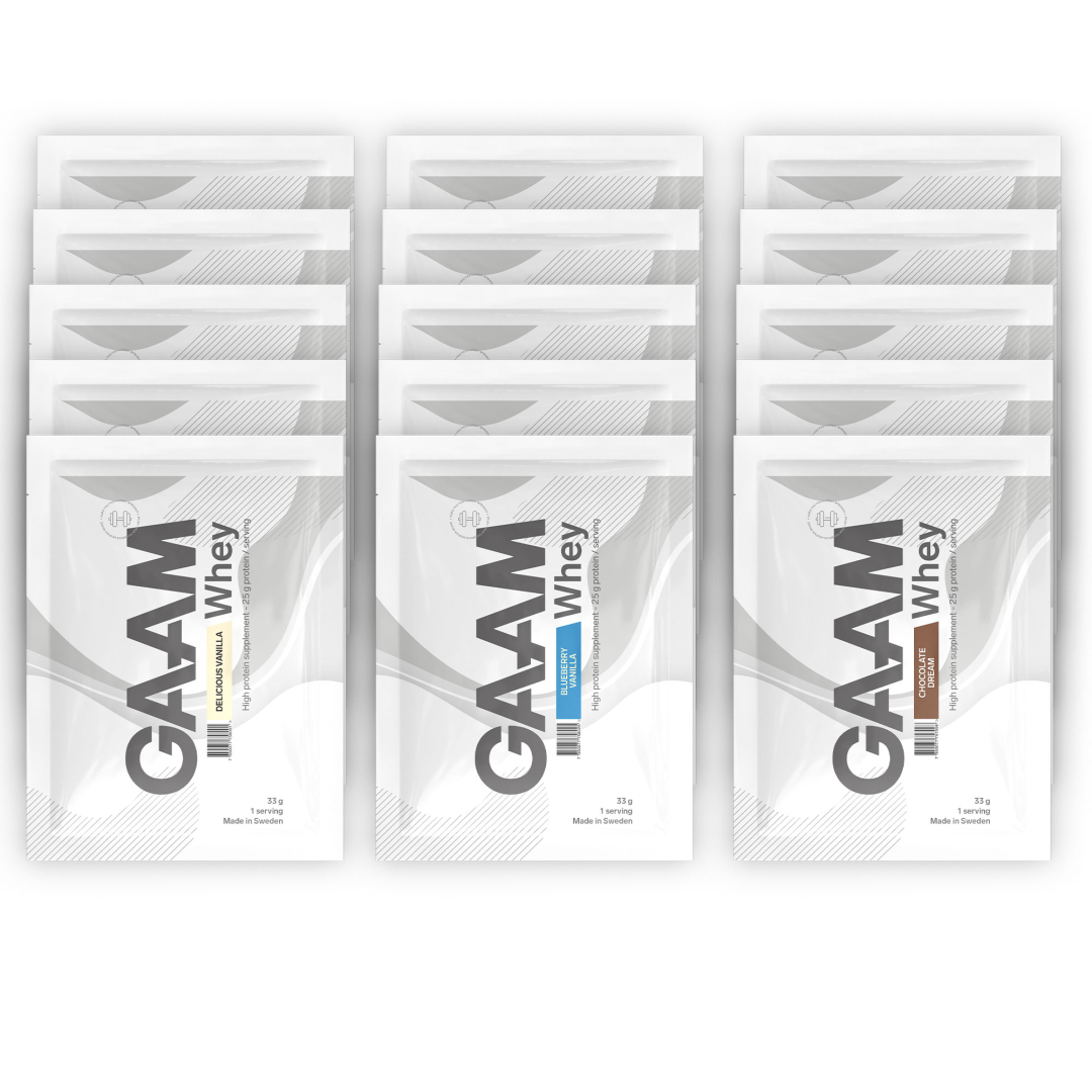 15 x GAAM Whey MIX 33 g Myseprotein