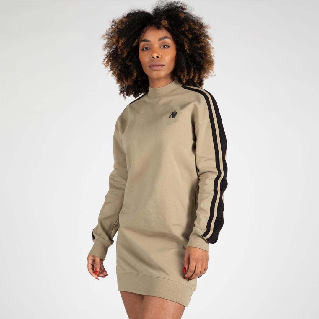 Gorilla Wear Isabella Sweatshirt Dress Beige