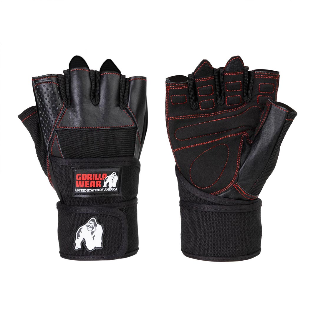 Gorilla Wear Dallas Wrist Wraps Gloves Black/Red seam
