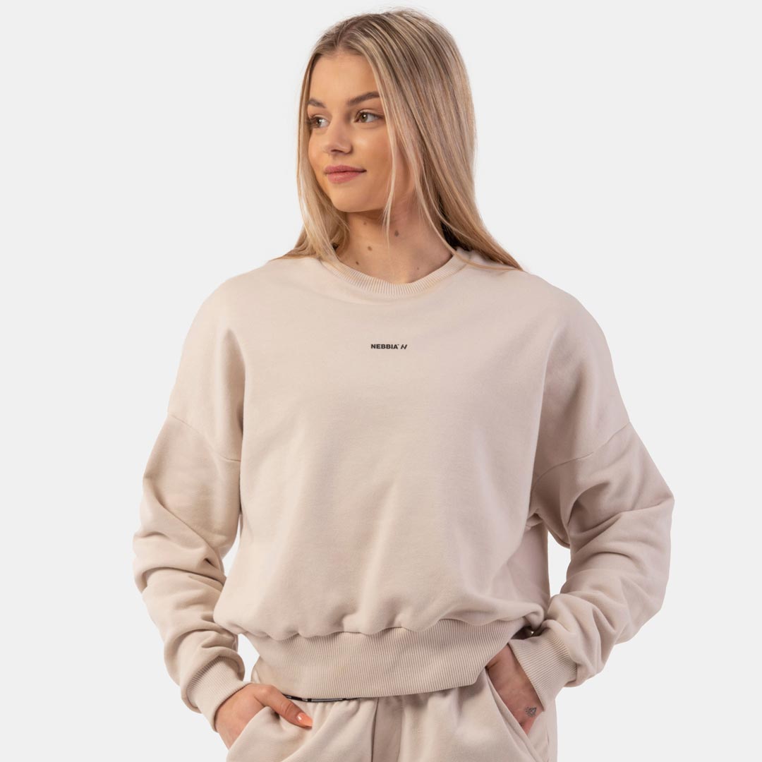 NEBBIA Loose Fit Sweatshirt Feeling Good Cream