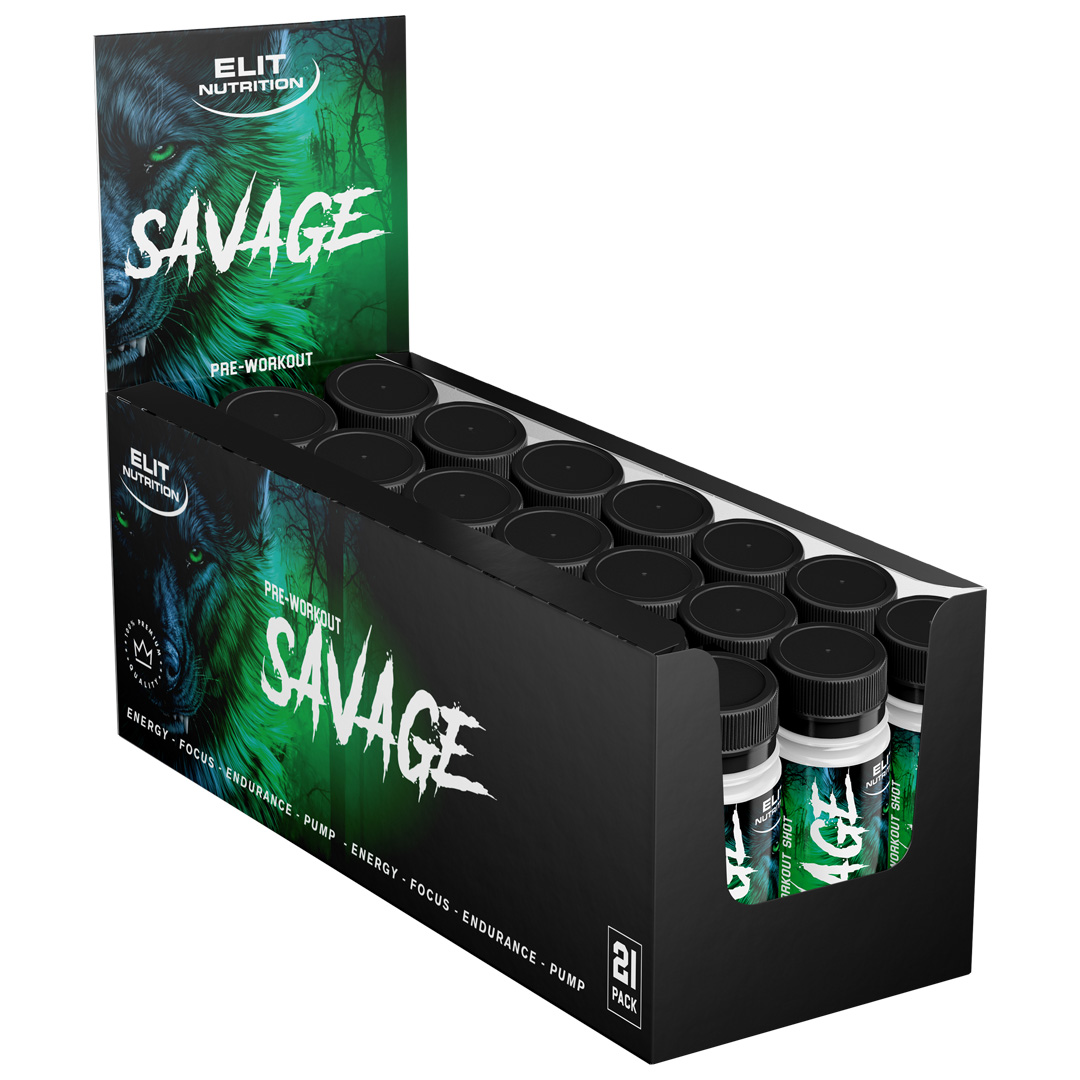 22 x Elit Nutrition Savage PWO Shot Sour Apple