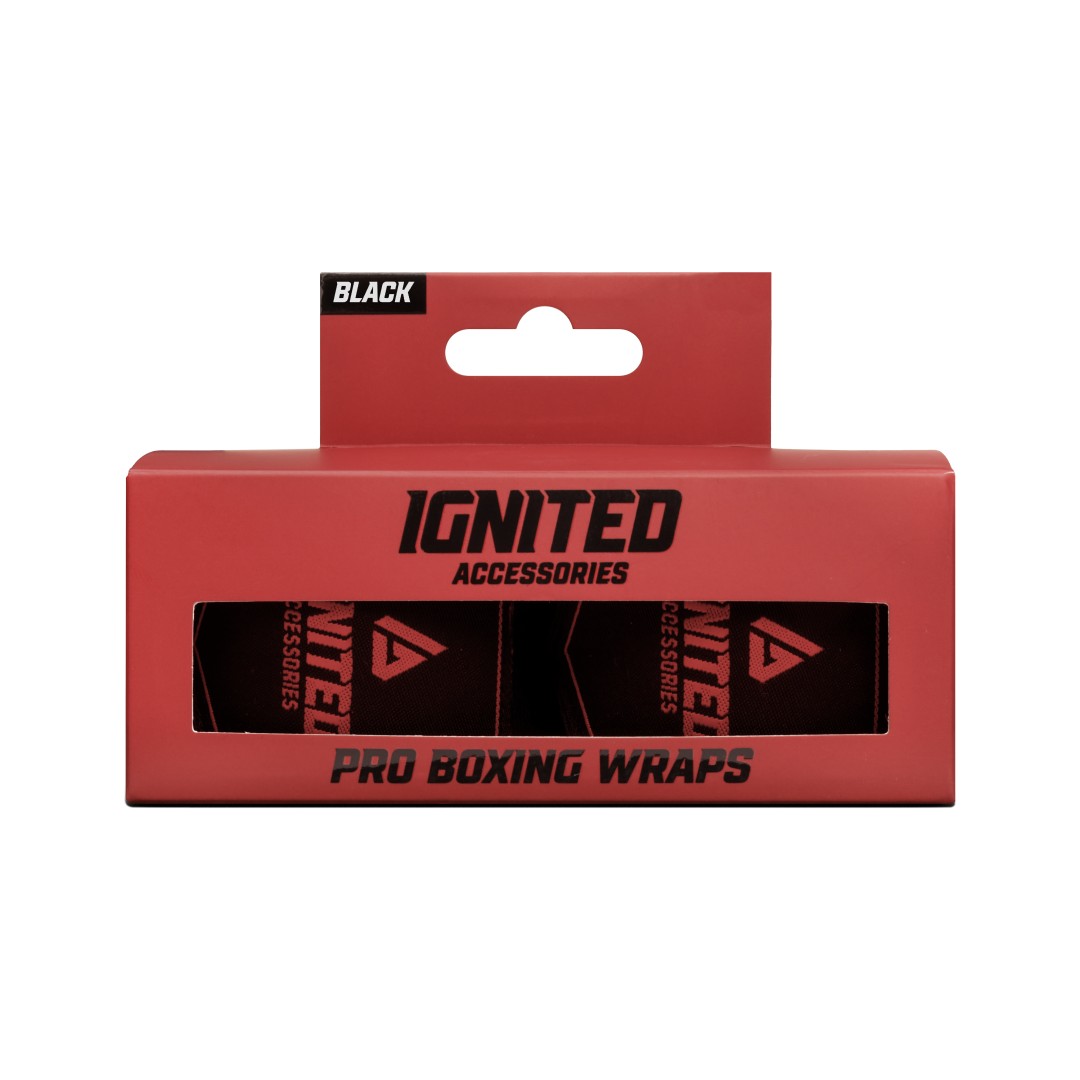 Ignited Boxing Hand Wraps Black 4.5 m