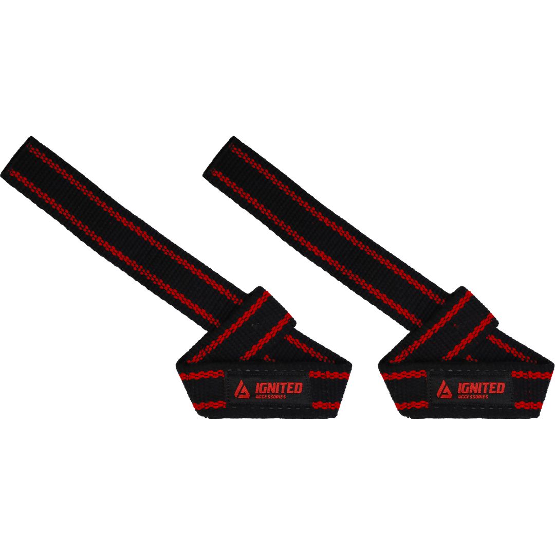 Ignited Premium Padded Lifting Straps Black/Red