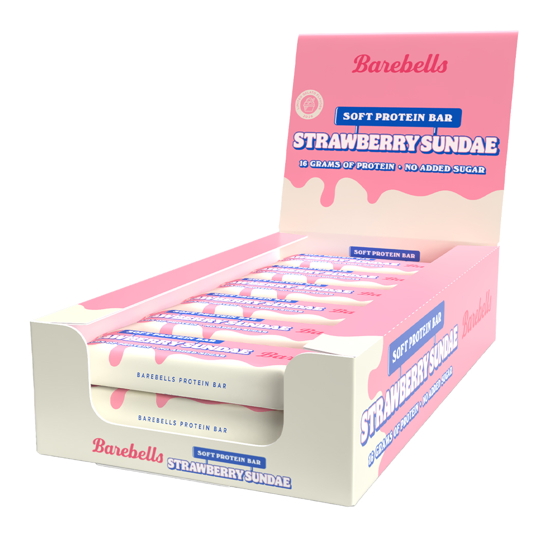 12 x Barebells Soft Bar 55 g Strawberry Sundae