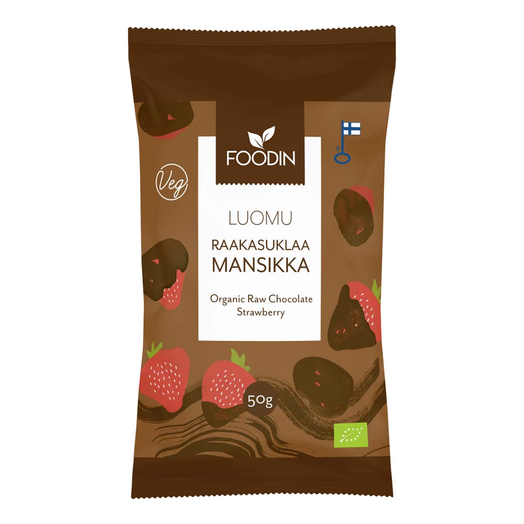 Foodin Raw Chocolate Coated Strawberry Organic 50 g