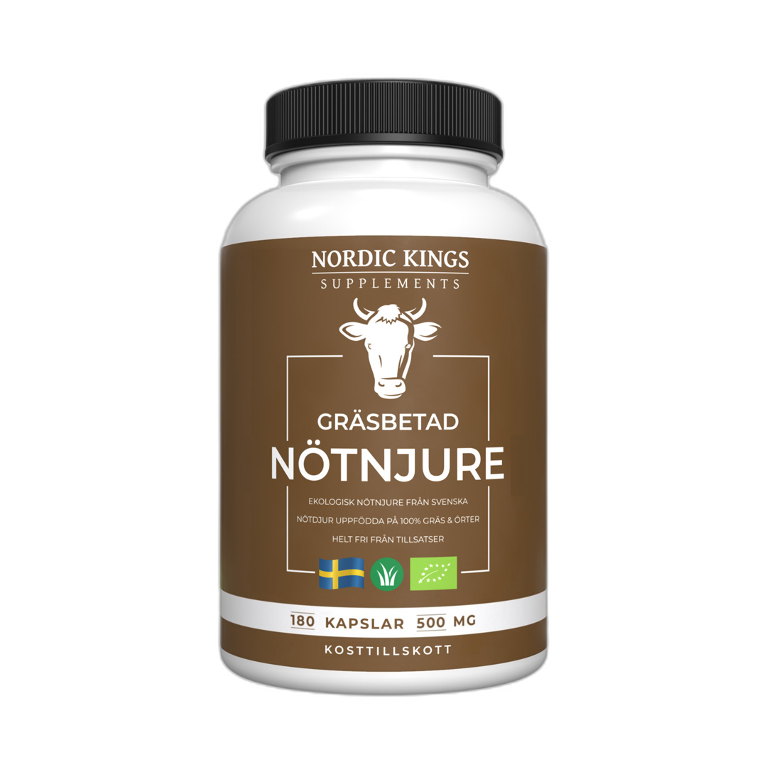 Nordic Kings Gressfôret storfekjøttnyre ØKO 180 kapsler
