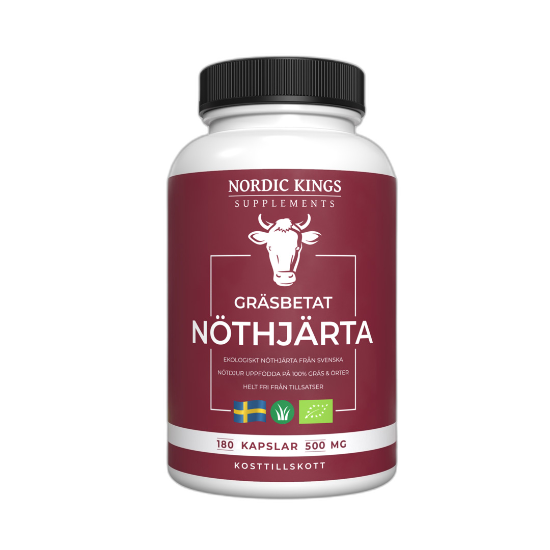 Nordic Kings Gressfôret Storfehjerte ØKO 180 kapsler
