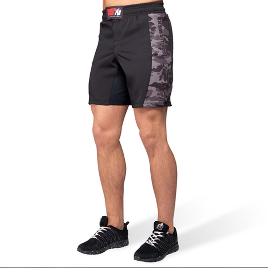 Gorilla Wear Kensington MMA Fightshorts Black & Grey Camo