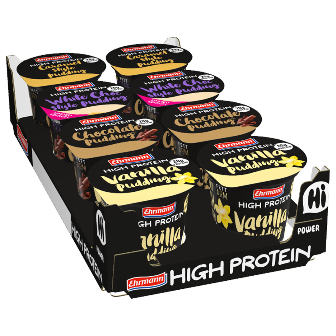 8 x Ehrmann High Protein Pudding 200 g Mikspakk