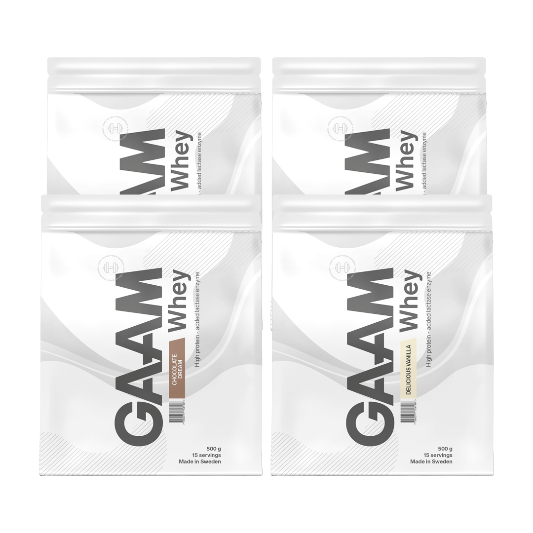 4 x GAAM Whey Proteinpulver 500 g