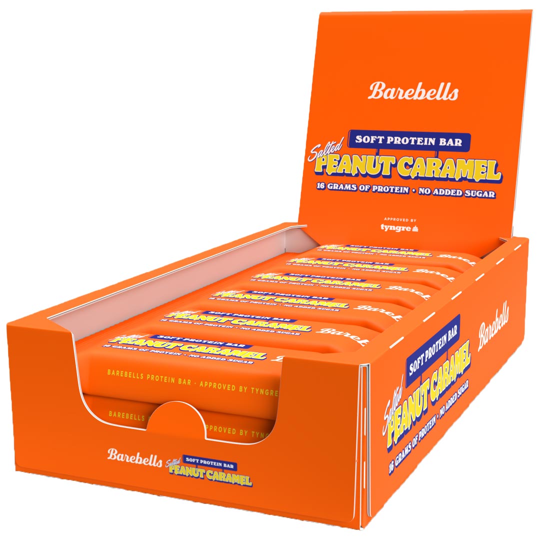 12 X Barebells Soft Protein Bar 55 G Salted Peanut Caramel