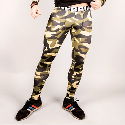 NEBBIA AW Camo Tights Green Camo