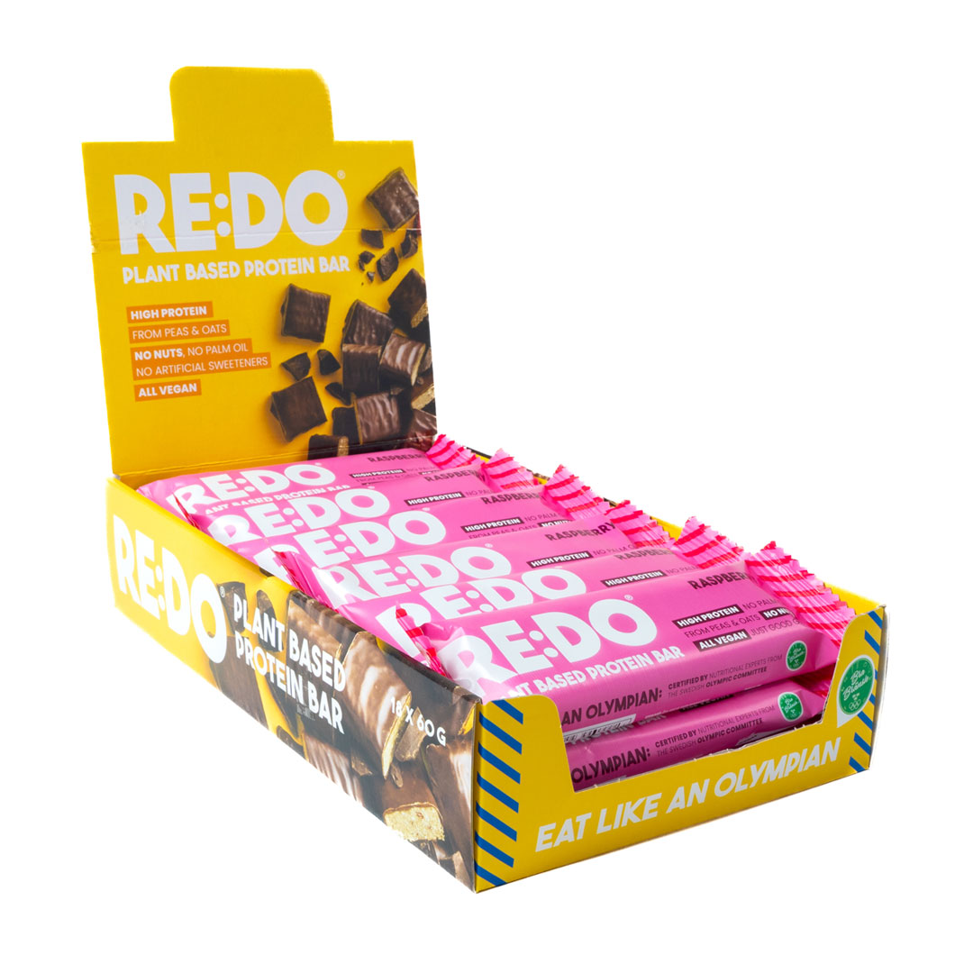 18 x REDO Bar 60 g Raspberry Rules