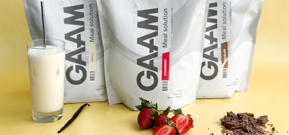 GAAM Meal Solution - Tre poser med sjokolade-, durra- og vaniljesmak