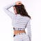 NEBBIA Boho 3D Pattern Crop Top Light Grey NEBBIA Boho 3D Pattern Crop Top Light Grey