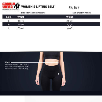 Gorilla Wear 4 Inch Women\'s Lifting Belt Black Gorilla Wear 4 Inch Women\'s Lifting Belt Black