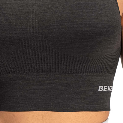 Better Bodies Rib Seamless Top Black Melange
