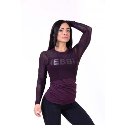 NEBBIA Flash Mesh Longsleeve Burgundy NEBBIA Flash Mesh Longsleeve Burgundy