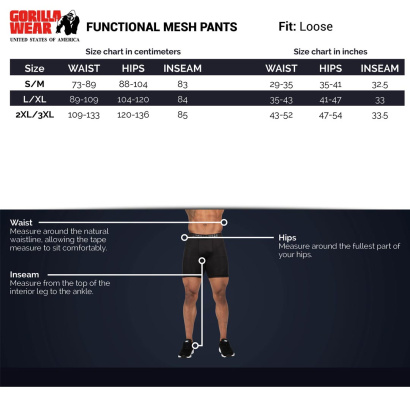 Gorilla Wear Functional Mesh Pants Svart/Vit