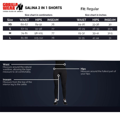 Gorilla Wear Salina 2-In-1 Shorts Black