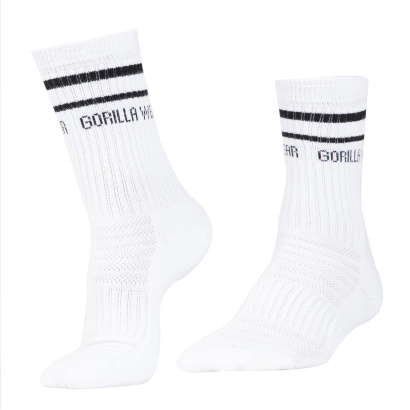 Gorilla Wear Crew Socks White