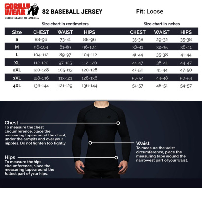 Gorilla Wear 82 Baseball Jersey Grey