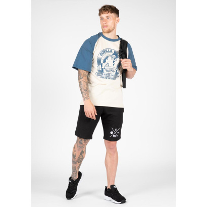 Gorilla Wear Logan Oversized T-Shirt beige/blue Gorilla Wear Logan Oversized T-Shirt beige/blue