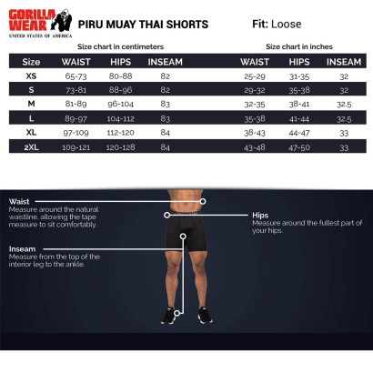 Gorilla Wear Piru Muay Thai Shorts Black