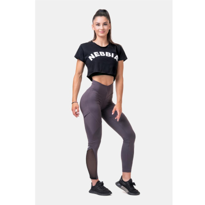 NEBBIA Loose Sporty Crop Top Black