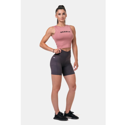 NEBBIA Fit Smart Biker Shorts Marron