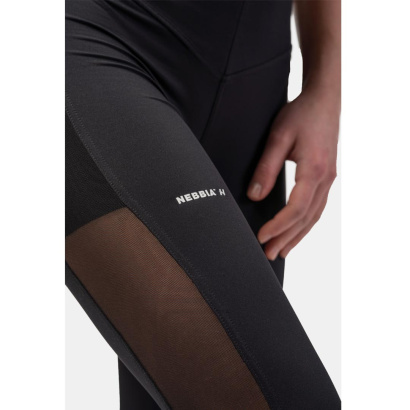 NEBBIA Black Mesh Design Leggings Black NEBBIA Black Mesh Design Leggings Black