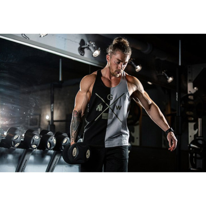 Gorilla Wear Sterling Stringer Tank Top Black & Grey